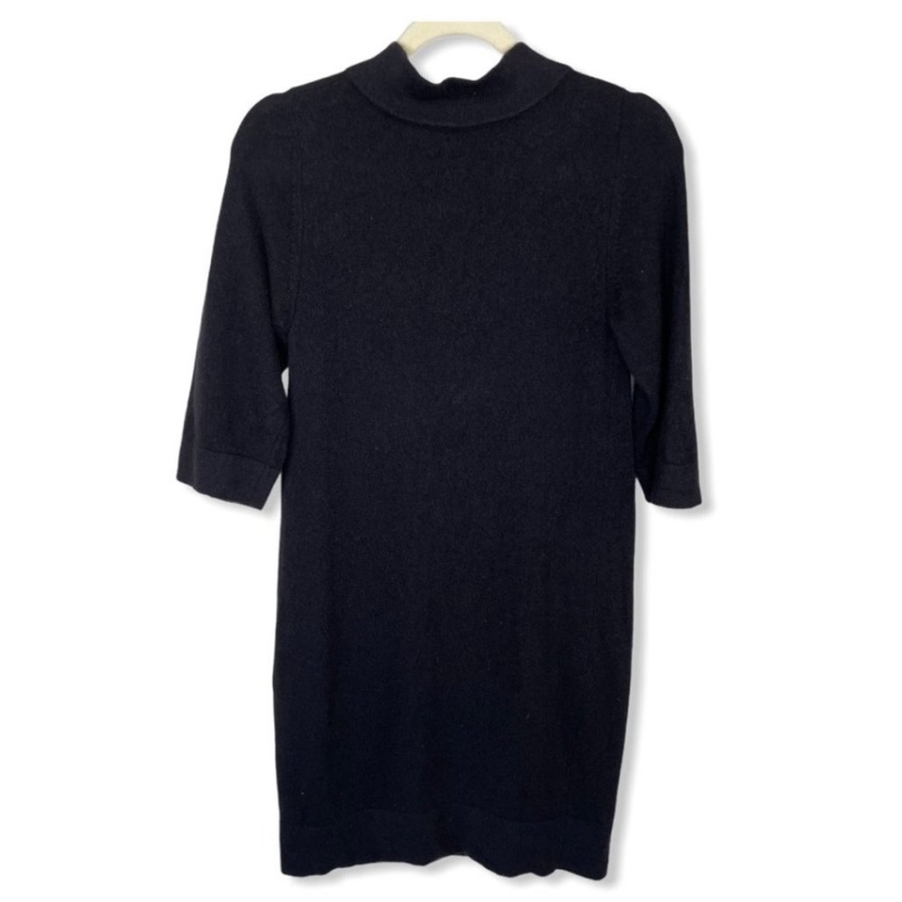 Vince Black Cashmere Mock Neck Sweater Dress, S